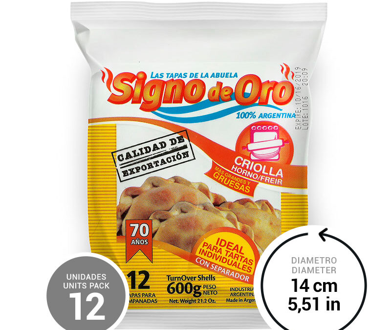 Turnover Shells for Baking or Frying Signo de Oro 24 x 21,16 oz.