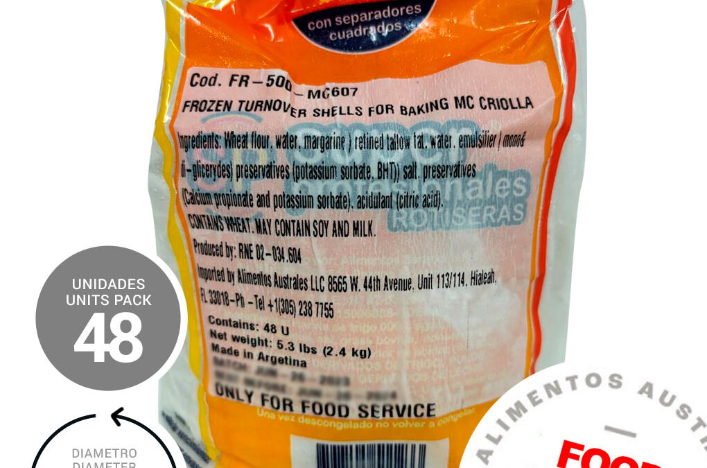 Turnover Shells for Baking or Frying Moon Crust 6 x 5.29 lb (48u x pack) For Food Service