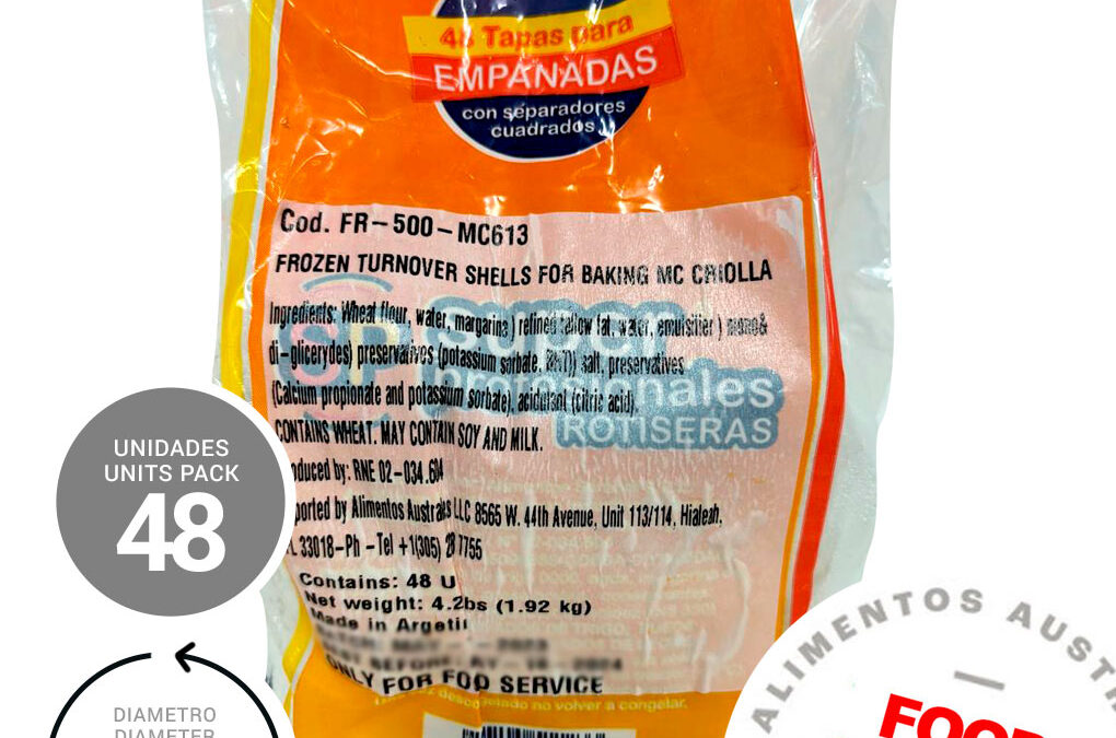 Turnover Shells for Baking or Frying Moon Crust 6 x 4.23 lb (48u x pack) For Food Service