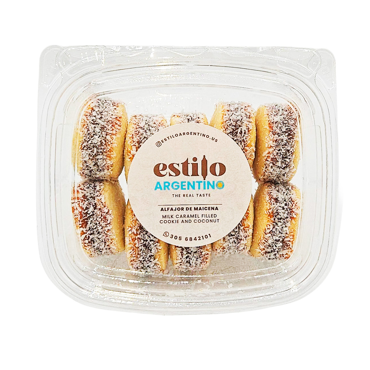 Mini Alfajor Cornstarch Cookies Filled with Caramel Spread Estilo Argentino 1 x 6,17 oz.