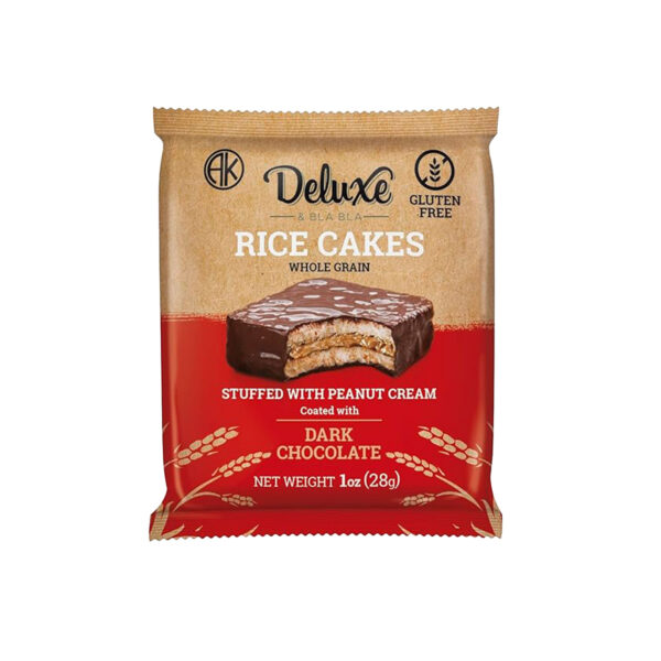 Deluxe Alfajor Rice Cakes Filled with Peanuts and Covered in Dark Chocolate Box 12 x 0.98 oz.