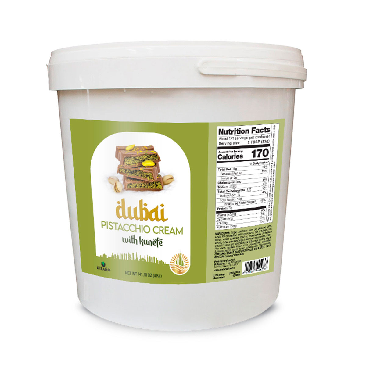 Pistacchiella 30% Dubai Sweet Spreadable Cream with Kataifi 8.8 lbs.