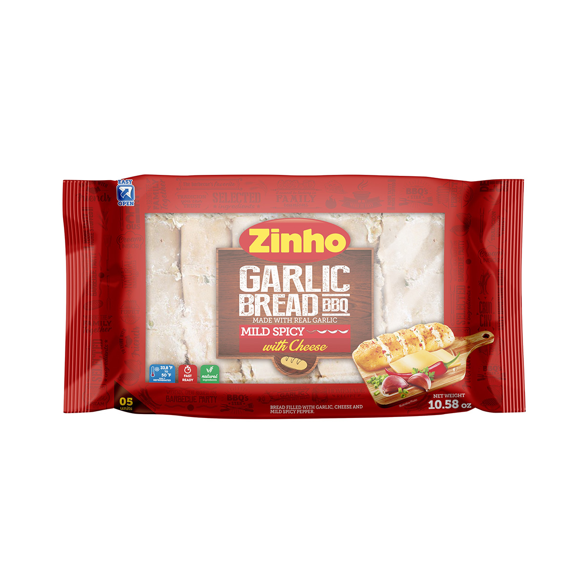 Zinho Spicy garlic Bread with Cheese 12 x 10.58 oz.
