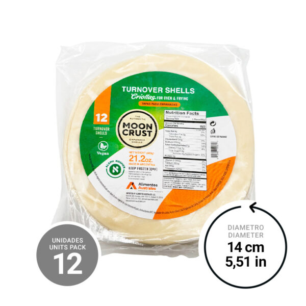 Vegan Kosher Turnover Shells for Baking or Frying Moon Crust 24 x 21,16 oz.