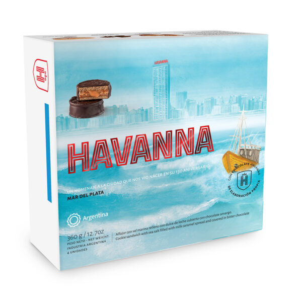 Havanna Alfajores - Mar del Plata - Filled with Caramel Spread Covered in Chocolate and Sea Salt 12 x 4 x 3,17 oz.