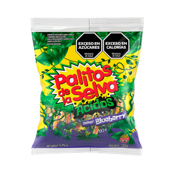 Candies Sour Blueberries Palitos de la Selva 44 x 5,29 oz.