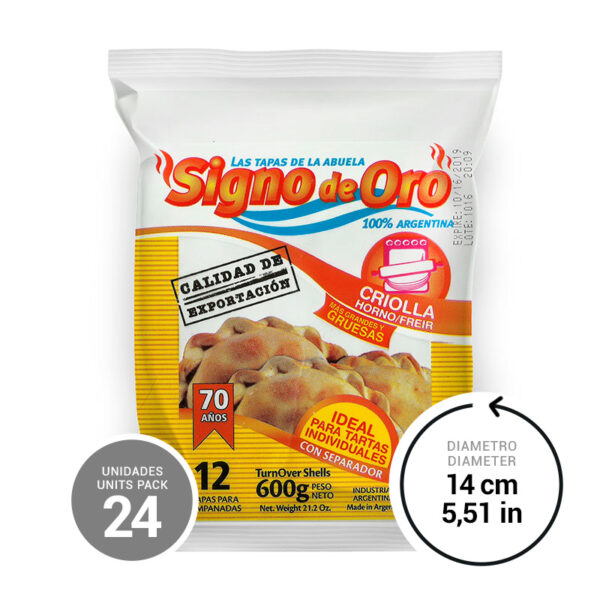 Turnover Shells for Baking or Frying Signo de Oro 24 x 21,16 oz.