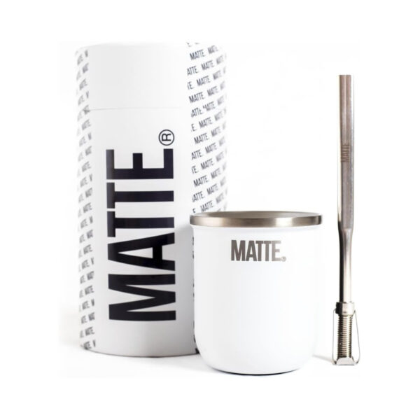 White Stainless Steel Mate - Matte- x Unid.