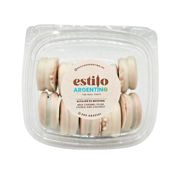 Mini White Chocolate Cookies Filled with Caramel Spread Estilo Argentino 1 x 8,46 oz.