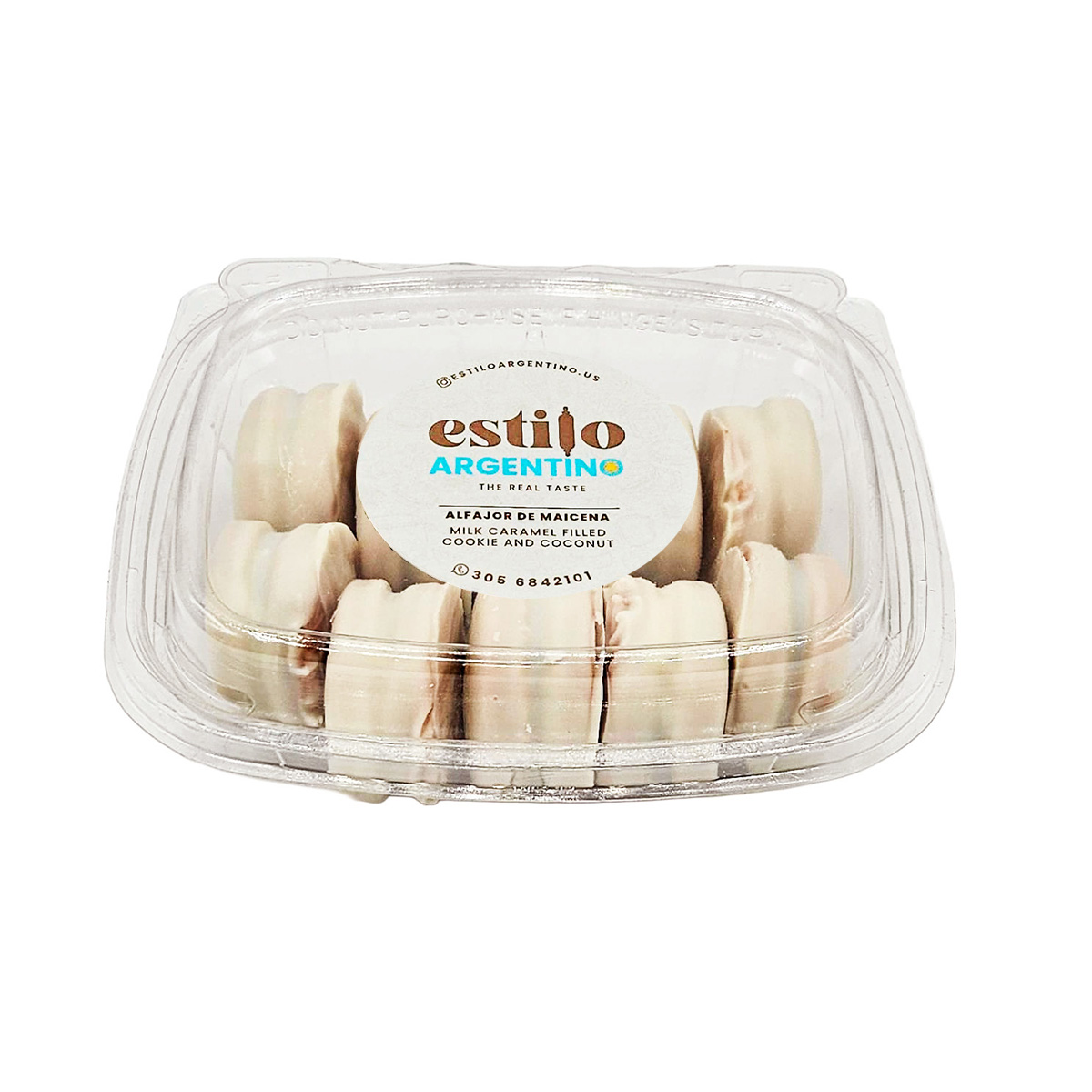 Mini White Chocolate Cookies Filled with Caramel Spread Estilo Argentino 1 x 8,46 oz. - Image 2