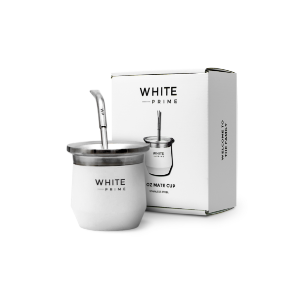 White Prime White Stainless Steel Mate Cup x Unid.