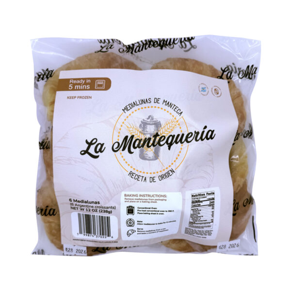 Pre-cooked Sweet Medialuna -  La Mantequeria 10 x 6 units/bag