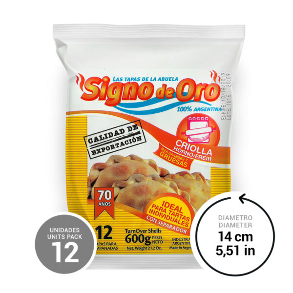 Turnover Shells for Baking or Frying Signo de Oro 24 x 21,16 oz.