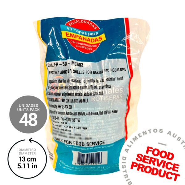 Turnover Shells for Baking Moon Crust 6 x 4.23 lb (48u x pack) For Food Service