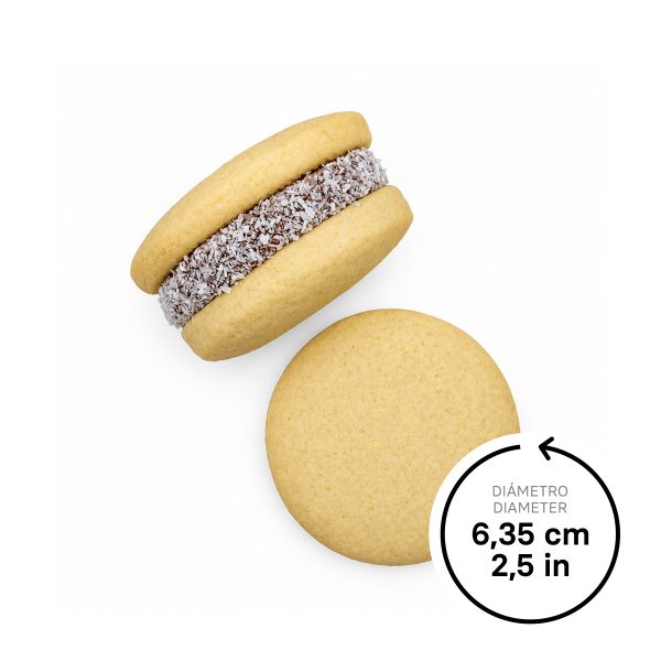 Cornstarch Cookie Shells 2.5 in -White Line LM (by La Mantequeria) - 120 x 0.70 oz.