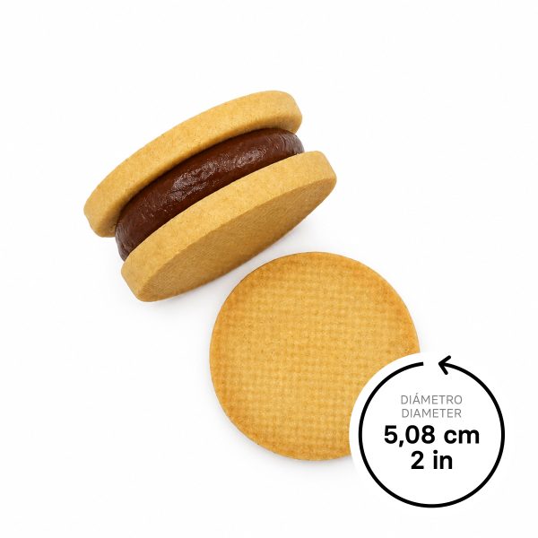 Sablée Cookie Shells 2 in -White Line LM (by La Mantequeria) - 200 x 0.45 oz.