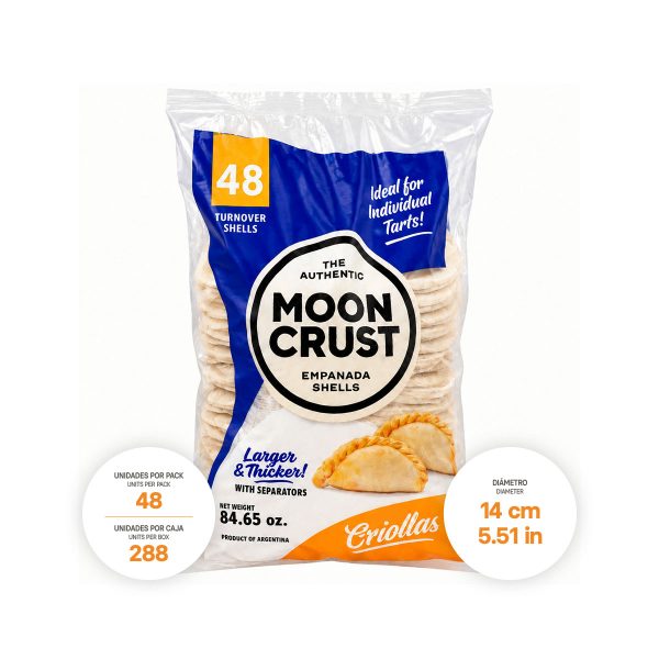 Turnover Shells for Baking or Frying Moon Crust 6 x 5.29 lb (48u x pack) For Food Service