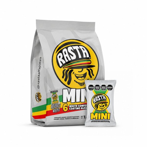 Mini Rasta Alfajores - Filled with Caramel Spread and Covered in White Chocolate 6 x 6 x 1.23 oz.